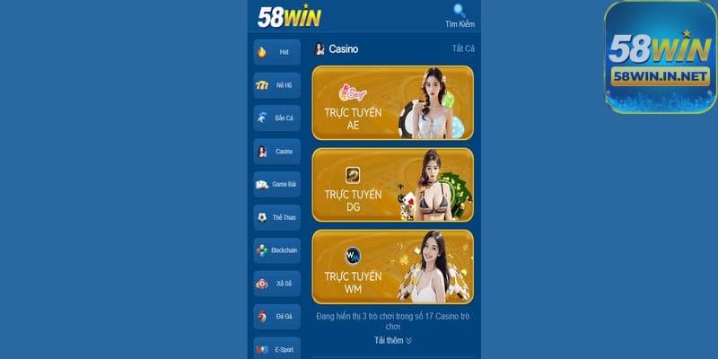 Casino 58Win với 5 slot game phổ biến thường thấy