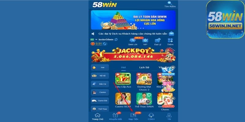 Nhưng lưu ý quan trọng khi nạp tiền 58Win